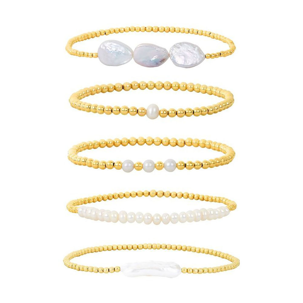 Freshwater Pearl Copper IG Style Handmade Bohemian Beaded Geometric Bracelets display picture 5