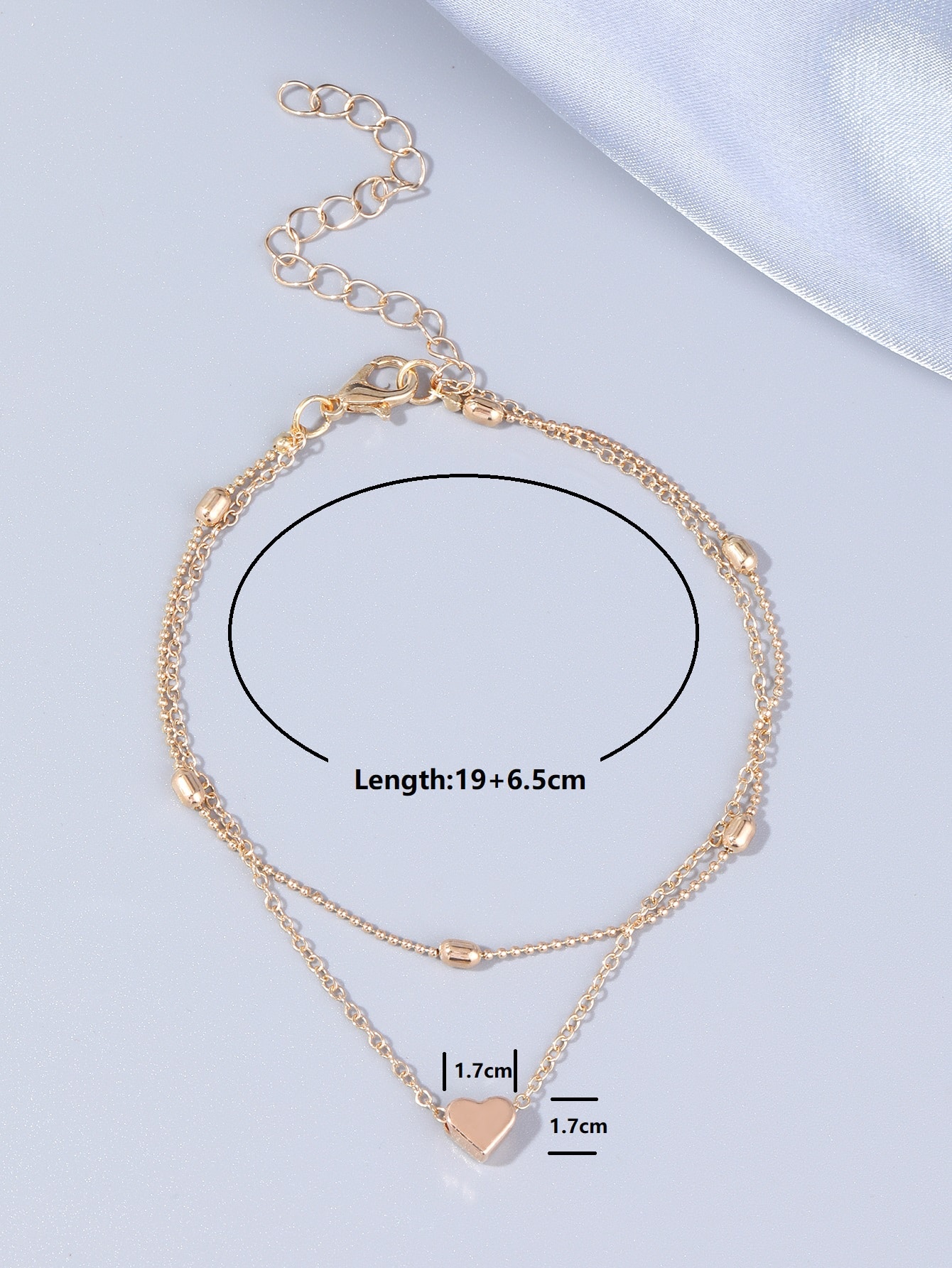 IG Style Heart Shape Solid Color Alloy Chain Inlay Rhinestones Gold Plated Women's Bracelets display picture 3