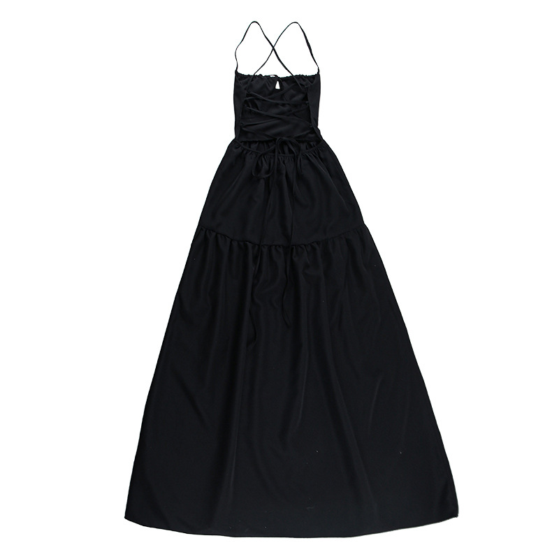 Women's Princess Dress Streetwear Boat Neck Sleeveless Solid Color Maxi Long Dress Holiday Daily display picture 8
