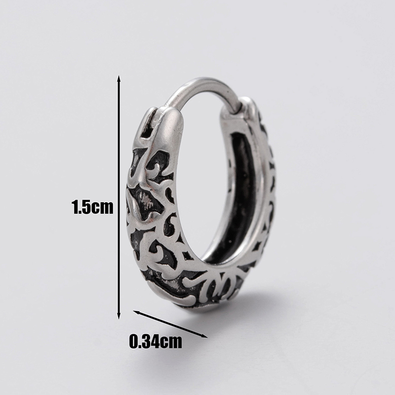 1 Piece Vintage Style Simple Style Snake Dragon Stainless Steel Ear Studs display picture 3