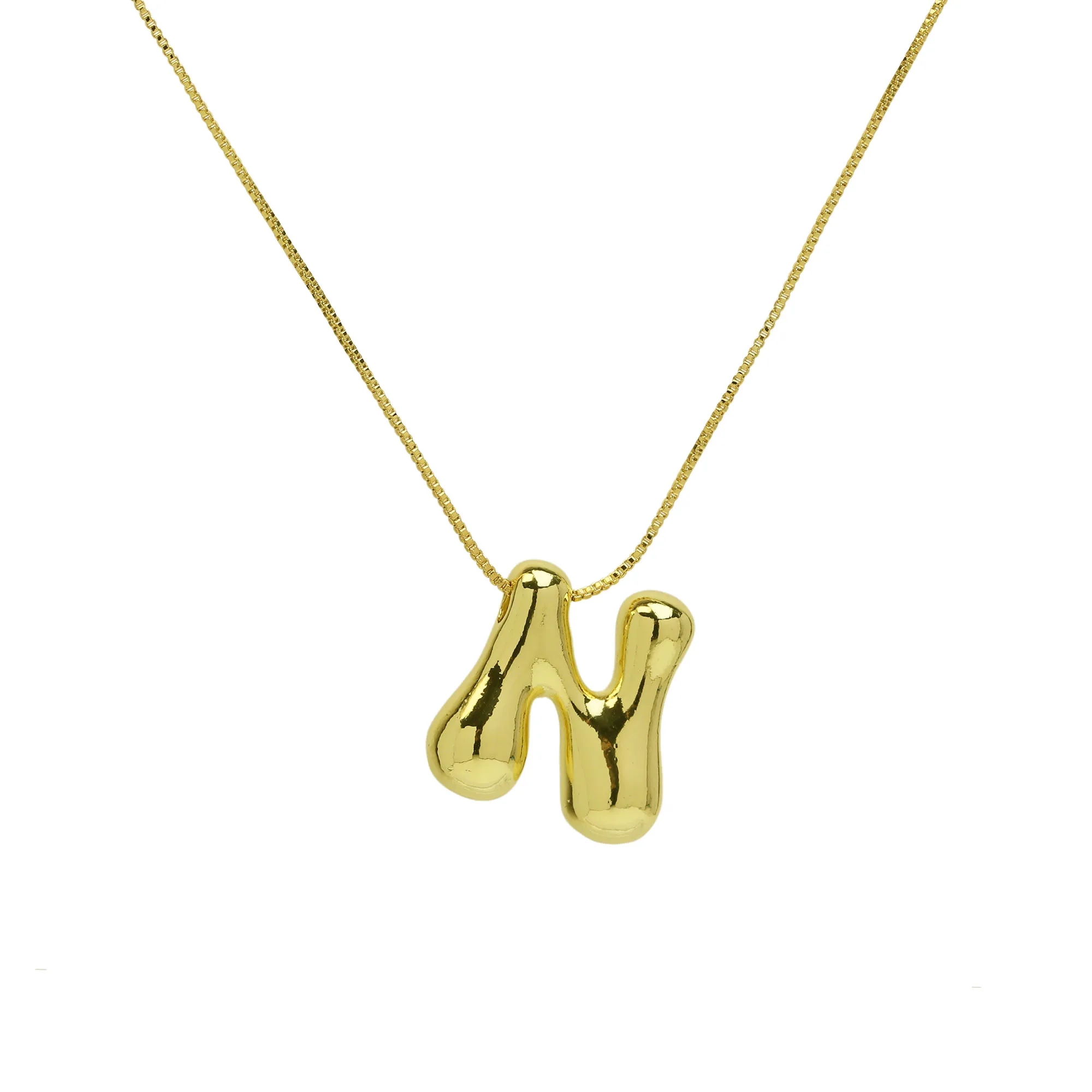 Copper 18K Gold Plated Simple Style Letter Plating Pendant Necklace display picture 16
