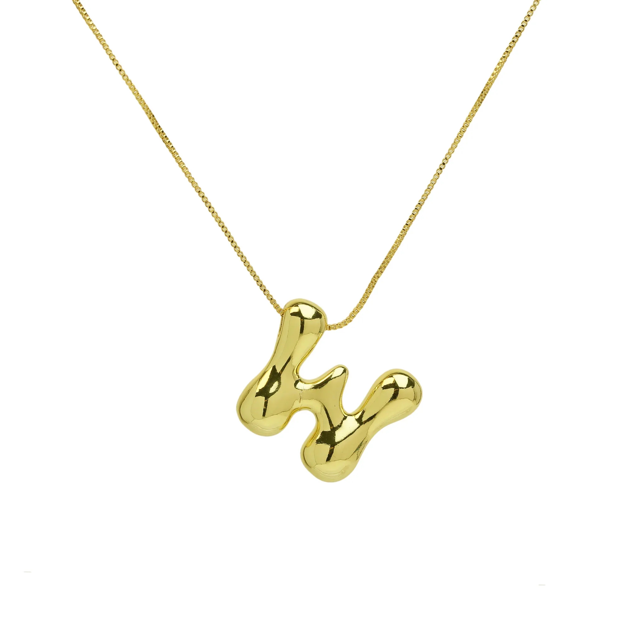 Copper 18K Gold Plated Simple Style Letter Plating Pendant Necklace display picture 18