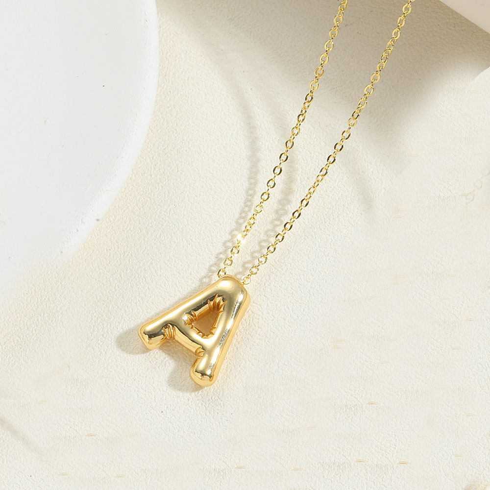 Copper 14K Gold Plated Vintage Style Simple Style Commute Letter Pendant Necklace display picture 6