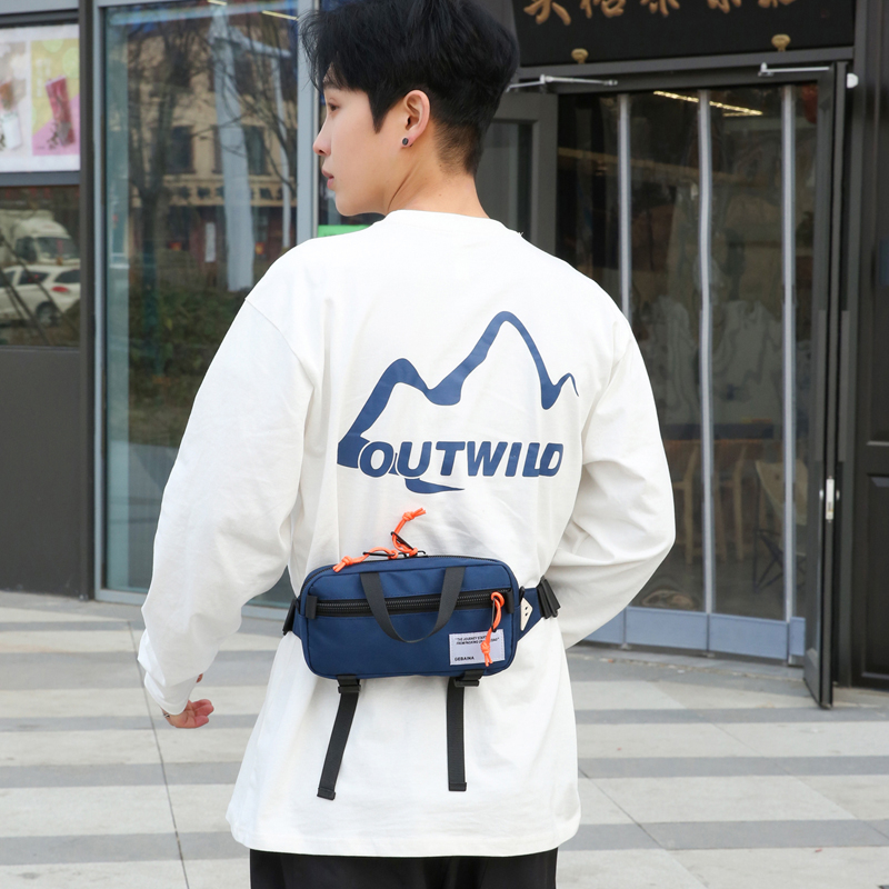 Unisex Oxford Cloth Color Block Streetwear Sewing Thread Zipper Fanny Pack display picture 1