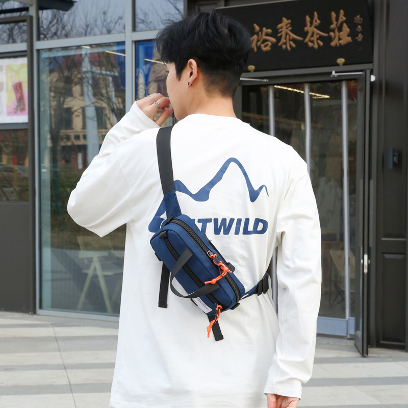 Unisex Oxford Cloth Color Block Streetwear Sewing Thread Zipper Fanny Pack display picture 4