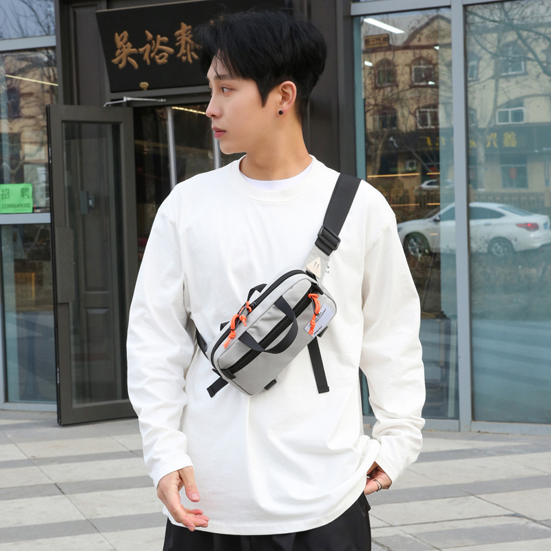 Unisex Oxford Cloth Color Block Streetwear Sewing Thread Zipper Fanny Pack display picture 3