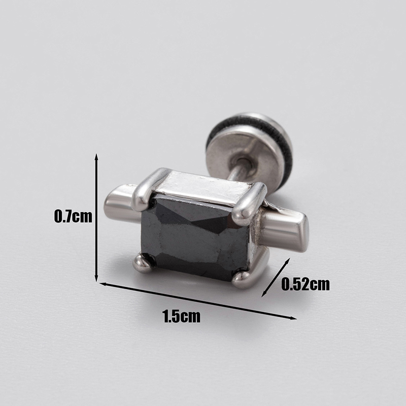 1 Piece Vintage Style Simple Style Geometric Stainless Steel Zircon Ear Studs display picture 7