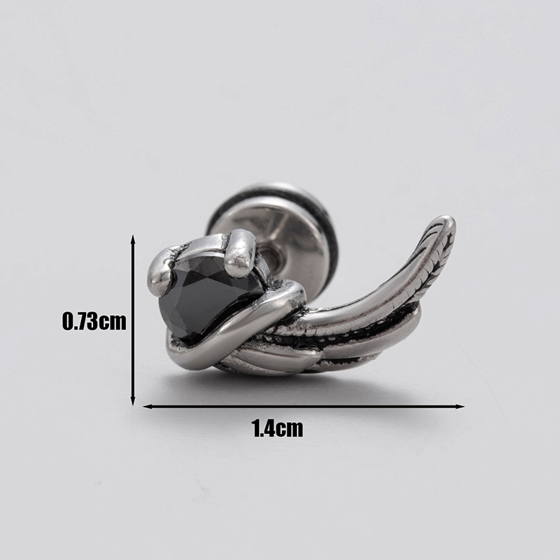 1 Piece Vintage Style Simple Style Geometric Stainless Steel Zircon Ear Studs display picture 3