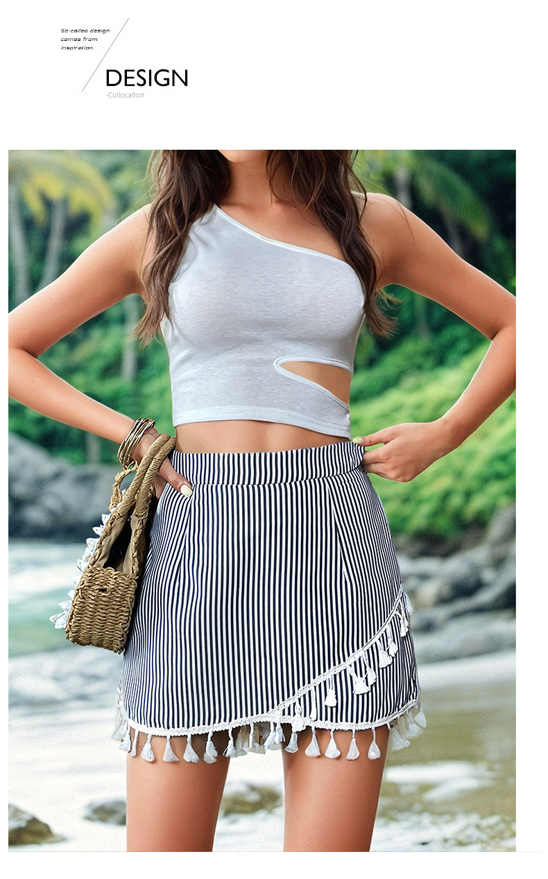 Women's Holiday Daily Vacation Color Block Shorts Printing Tassel Casual Pants display picture 3