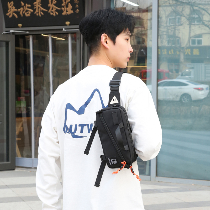 Unisex Oxford Cloth Color Block Streetwear Sewing Thread Zipper Fanny Pack display picture 8