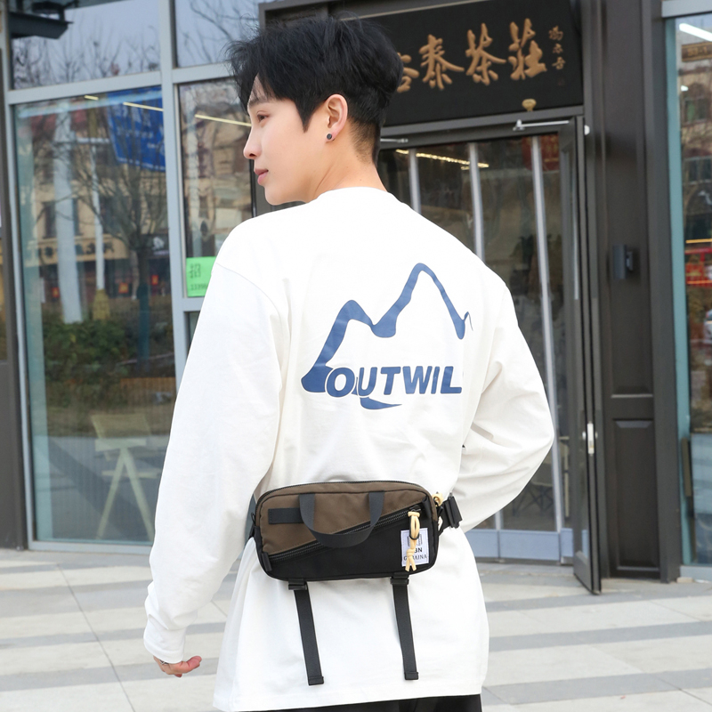Unisex Oxford Cloth Color Block Streetwear Sewing Thread Zipper Fanny Pack display picture 9