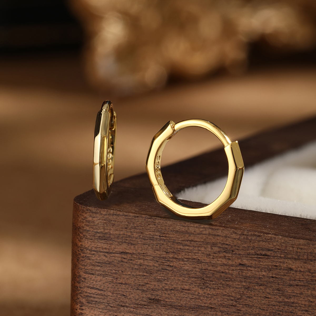1 Paar Lässig Einfacher Stil Kreis Runden Sterling Silber Weißgold Plattiert Reif Ohrringe display picture 5