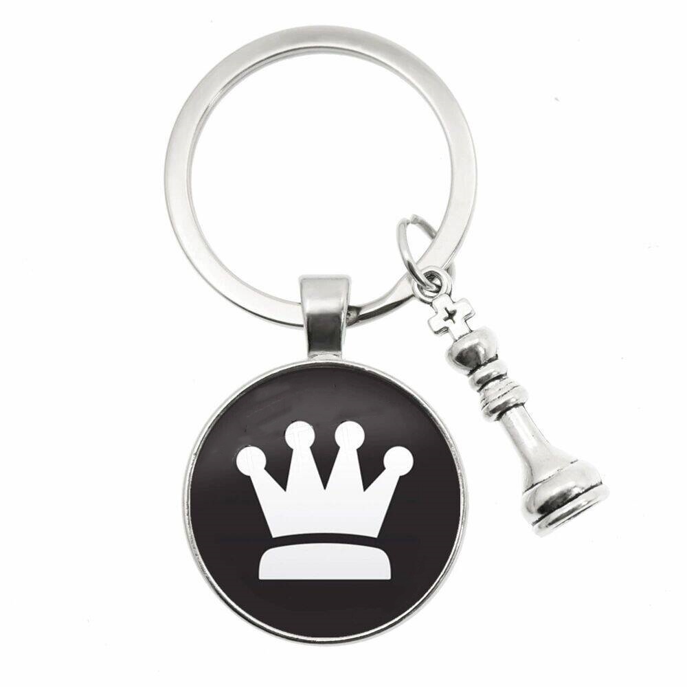 Casual Chess Pieces Alloy Inlay Glass Silver Plated Keychain display picture 4