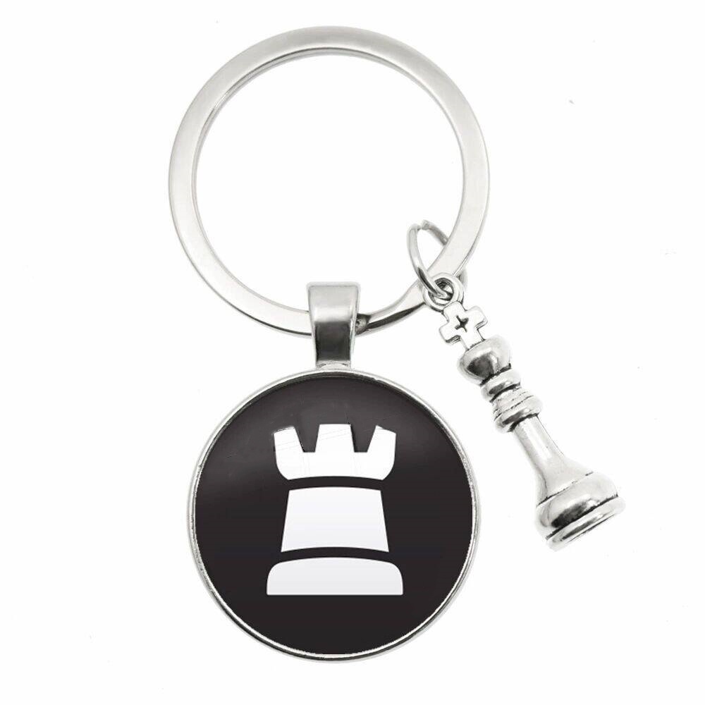 Casual Chess Pieces Alloy Inlay Glass Silver Plated Keychain display picture 10