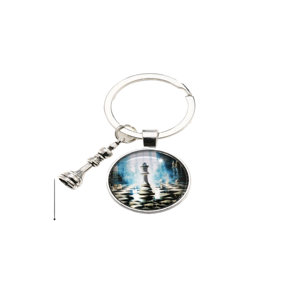 Casual Chess Pieces Alloy Inlay Glass Silver Plated Keychain display picture 16