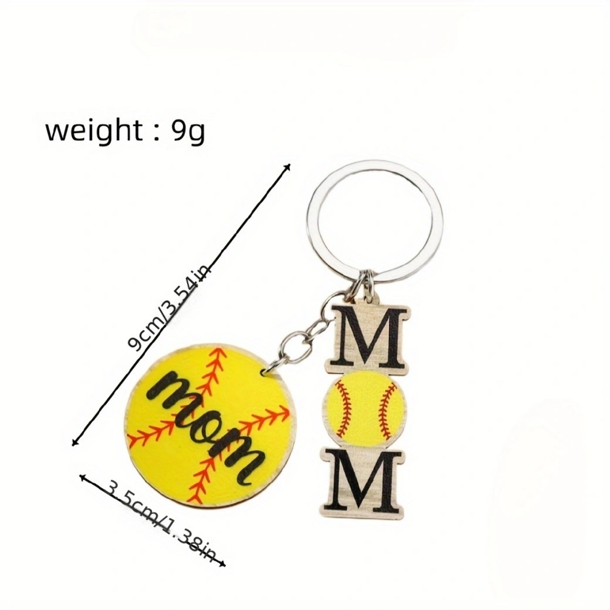 Casual Letter Basketball Football Wood Silver Plated Mother'S Day Keychain display picture 2