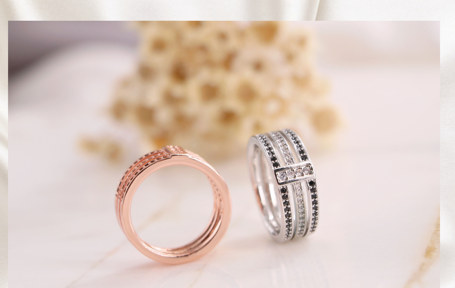 Wholesale IG Style Round Copper Plating Inlay Zircon Rings display picture 1