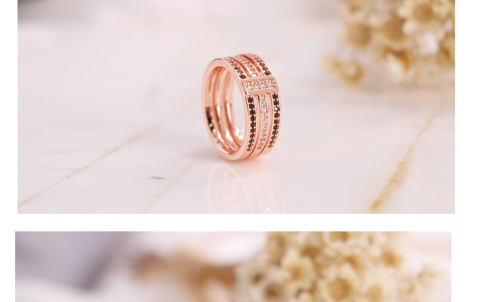 Wholesale IG Style Round Copper Plating Inlay Zircon Rings display picture 5