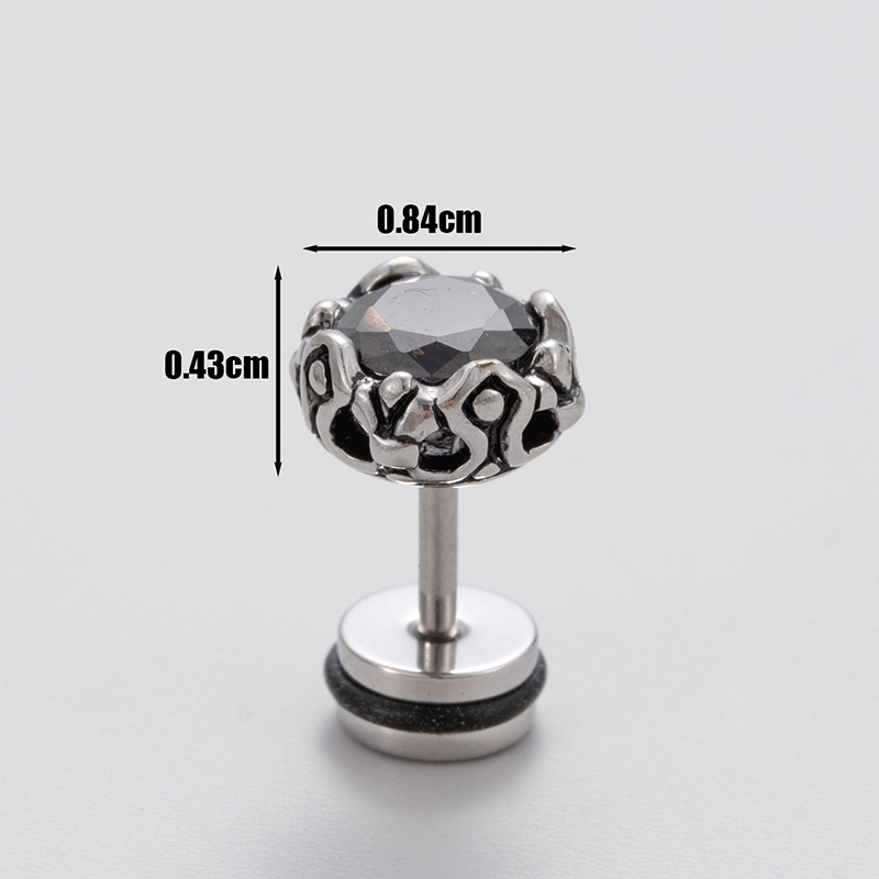 1 Piece Casual Vintage Style Geometric Stainless Steel Zircon Ear Studs display picture 3