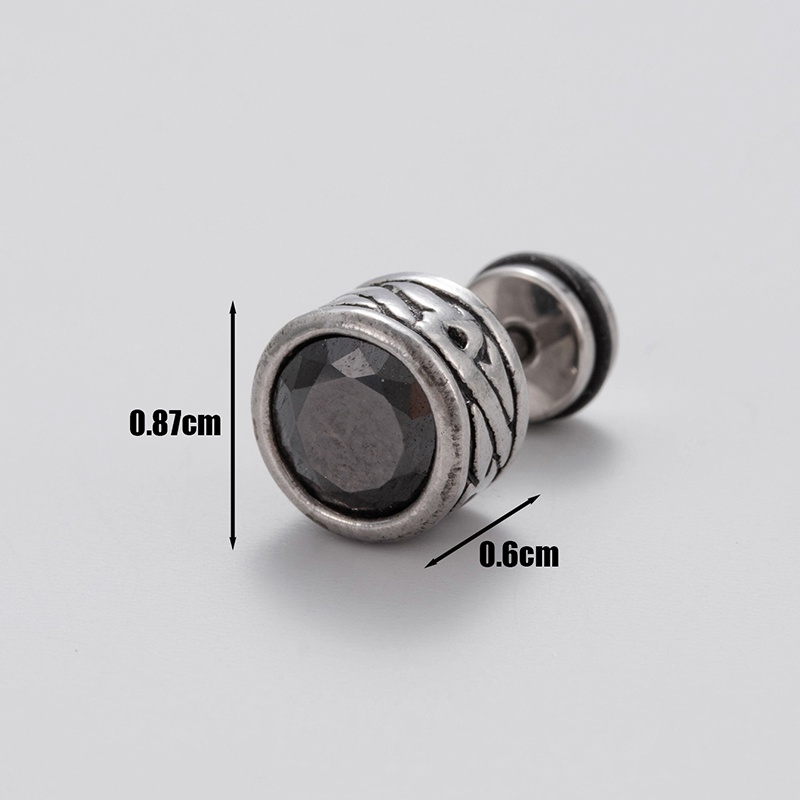 1 Piece Casual Vintage Style Geometric Stainless Steel Zircon Ear Studs display picture 7