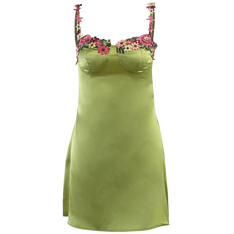 Women's Strap Dress Sexy Boat Neck Backless Sleeveless Flower Above Knee Daily Swimming Pool Beach display picture 32
