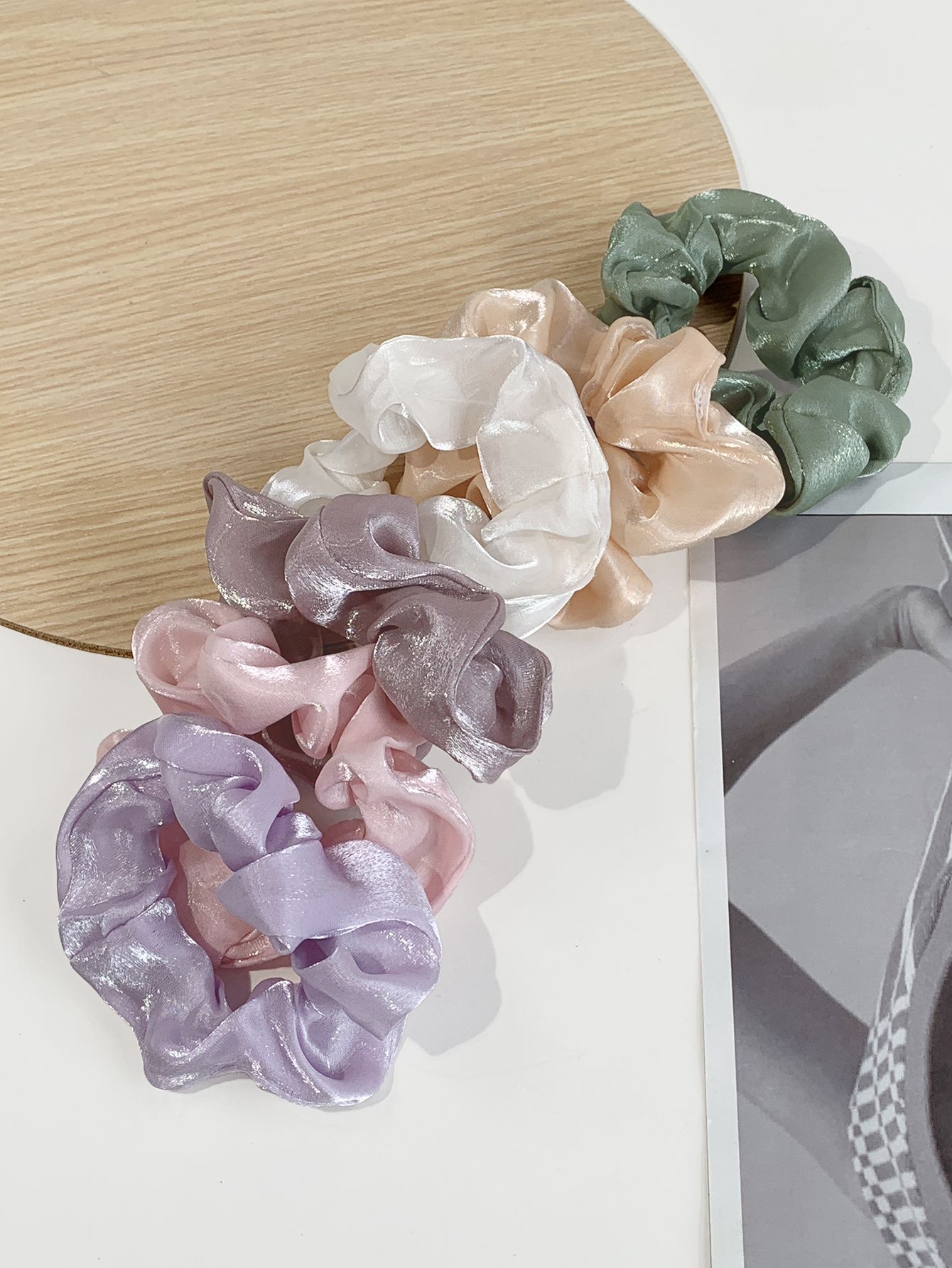 Women's Elegant Simple Style Solid Color Organza Hair Tie display picture 4
