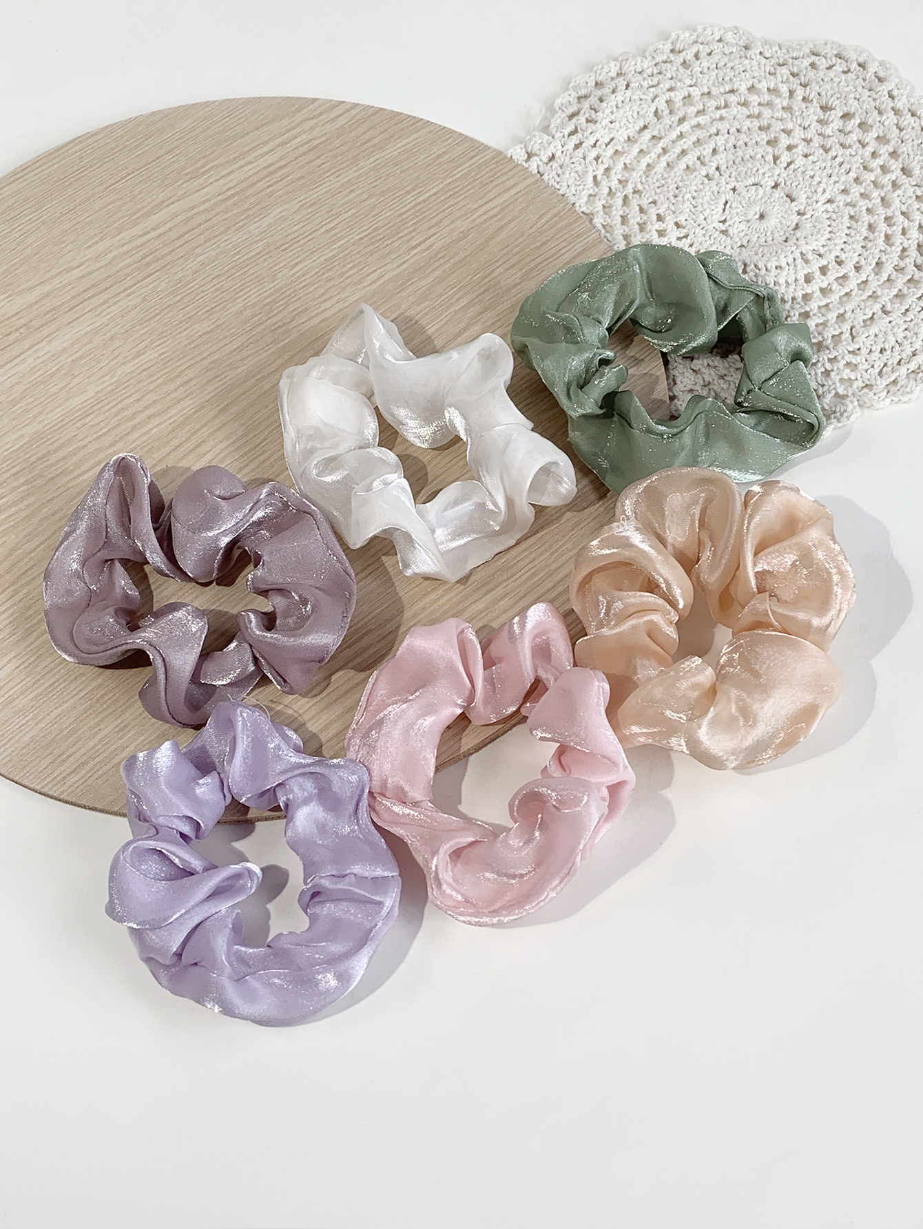 Women's Elegant Simple Style Solid Color Organza Hair Tie display picture 3