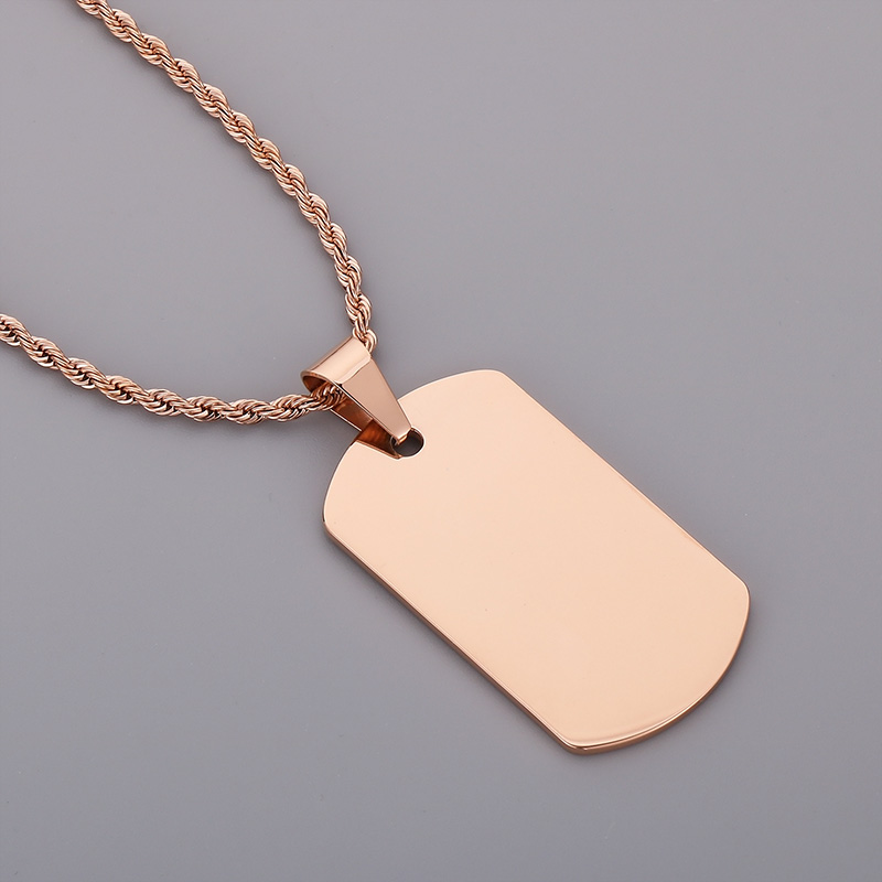 1 Piece 50*28mm 600*3mm Stainless Steel Square Polished Pendant Chain display picture 5