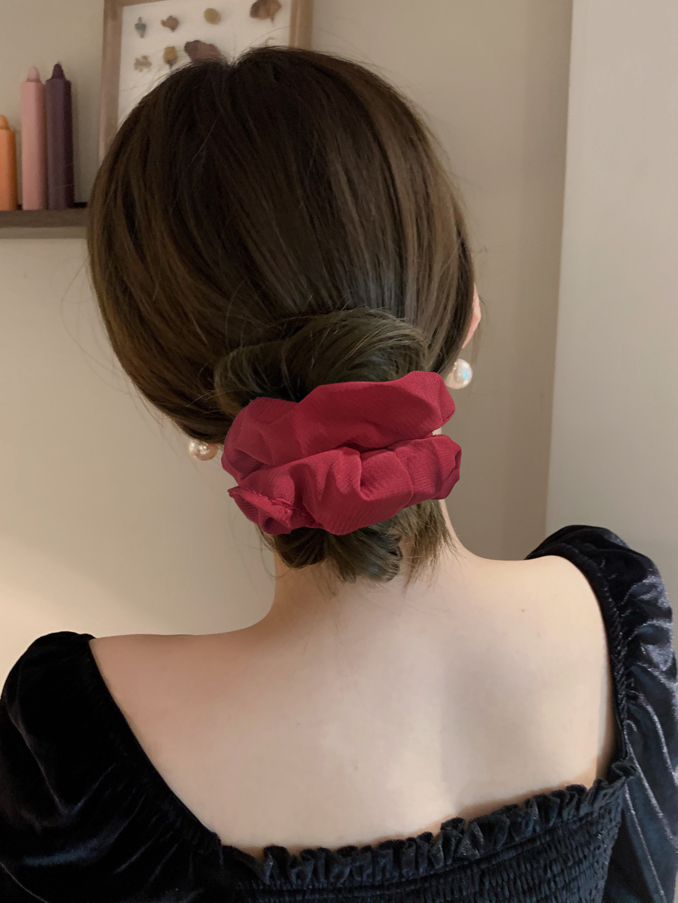 Women's Cute Simple Style Solid Color Cloth Hair Tie display picture 3