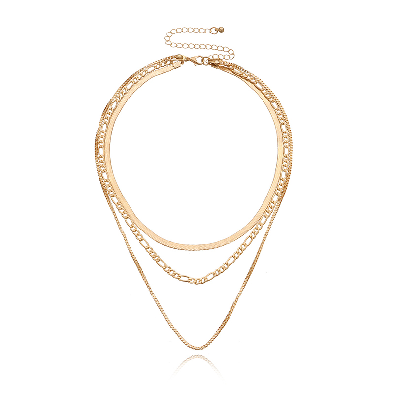 Hip-Hop Simple Style Geometric Alloy Women's Three Layer Necklace display picture 2