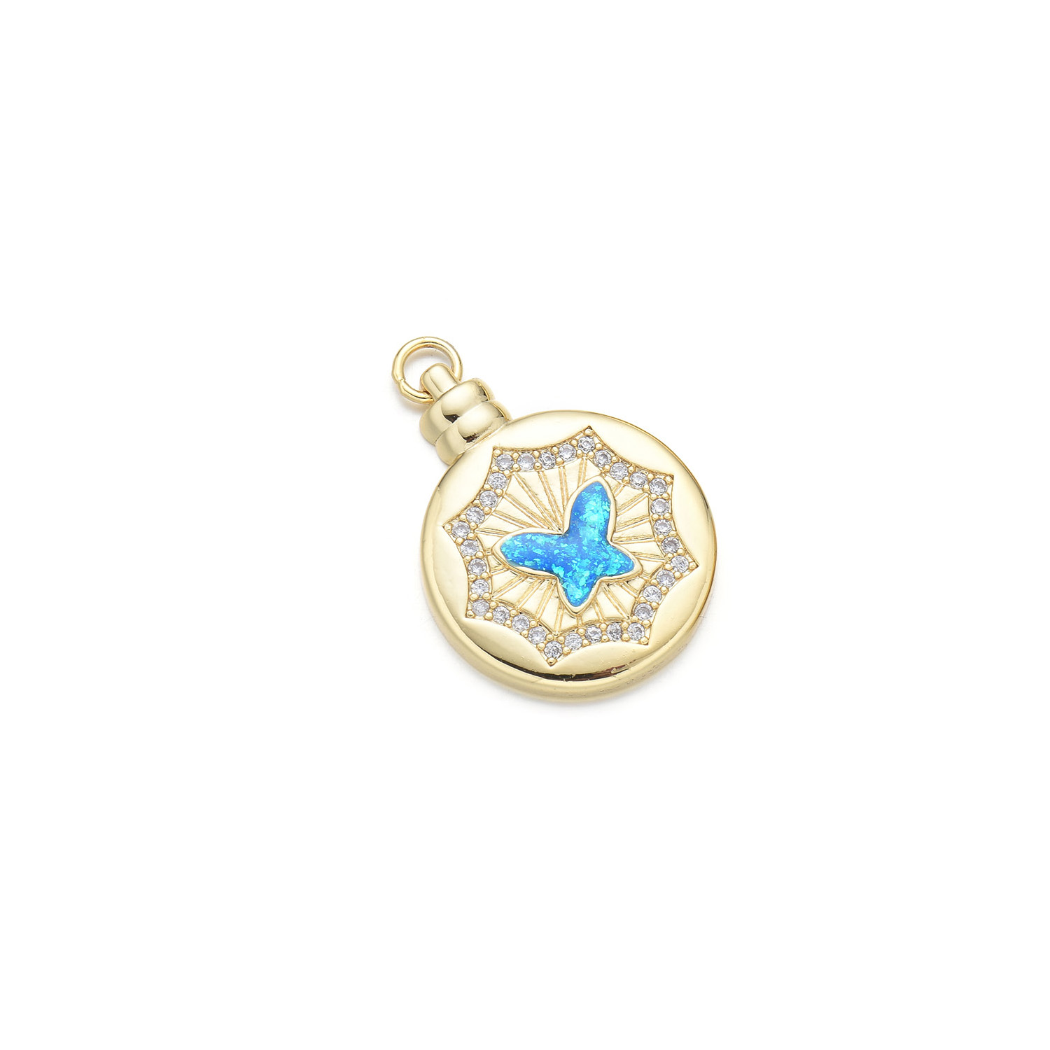 1 Pièce 21*29mm Le Cuivre Zircon Plaqué Or 18K Star Forme De Cœur Brillant Pendentif display picture 7