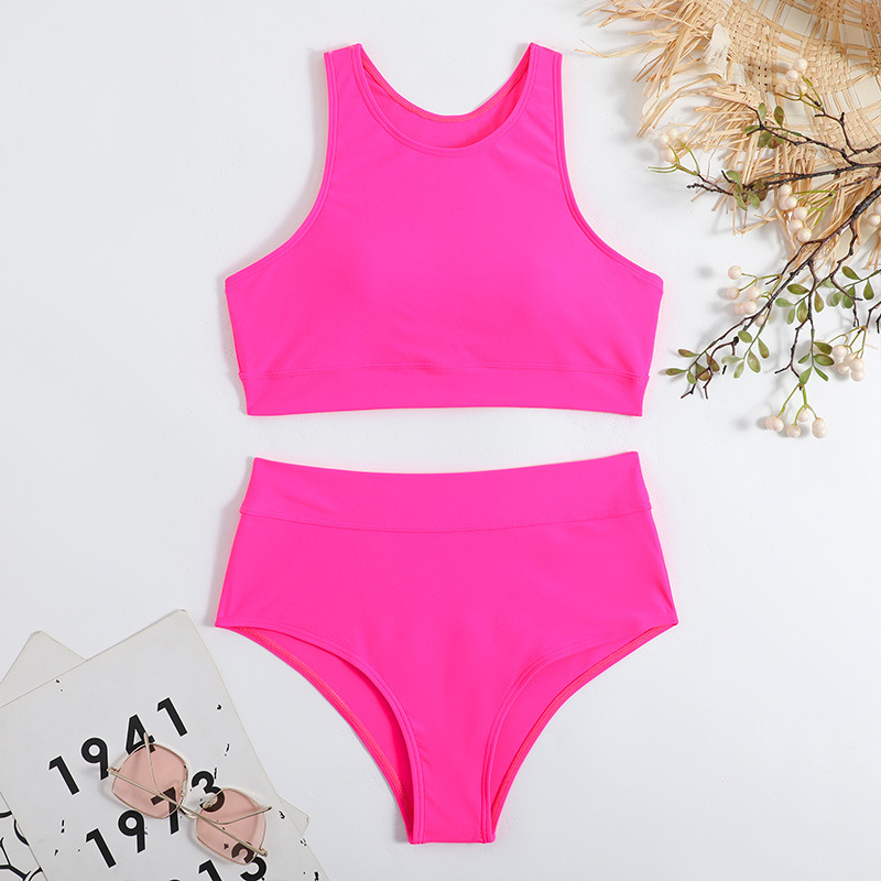 Women's Solid Color 2 Pieces Set Bikinis Swimwear display picture 6