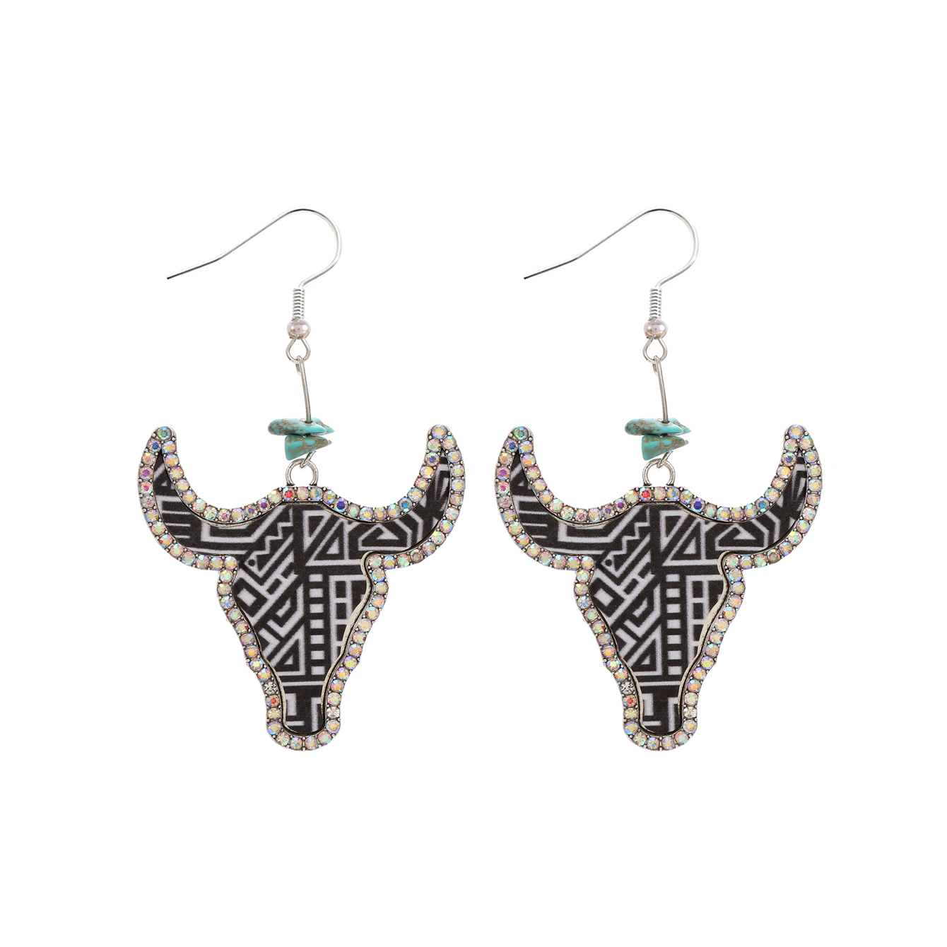 1 Pair Simple Style Classic Style Color Block Printing Pu Leather Zinc Alloy Drop Earrings display picture 4