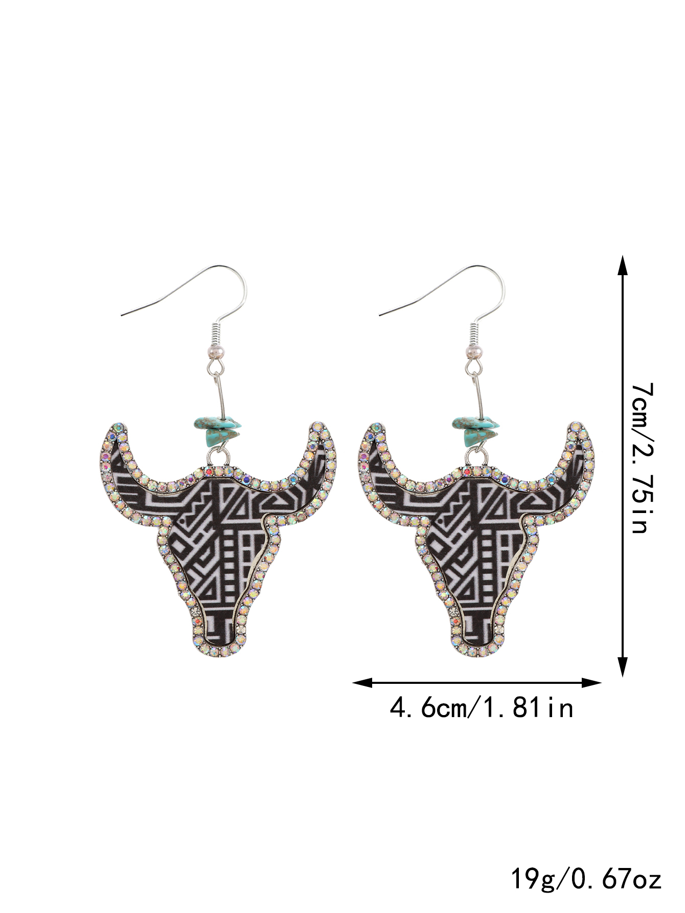 1 Pair Simple Style Classic Style Color Block Printing Pu Leather Zinc Alloy Drop Earrings display picture 6