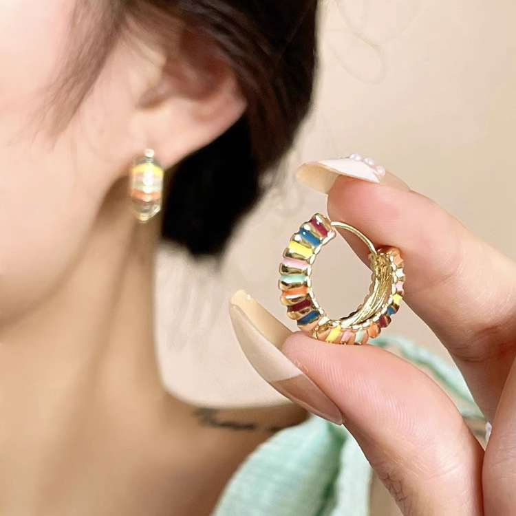 1 Pair Cute Vintage Style Round Plating Copper 18K Gold Plated Ear Studs display picture 7