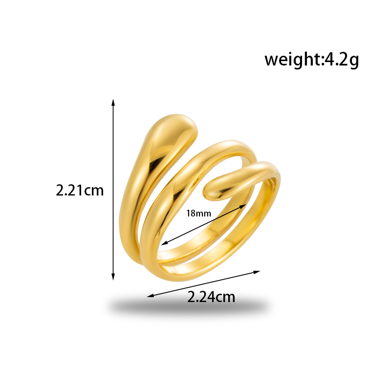 304 Stainless Steel Simple Style Solid Color Open Rings Rings display picture 8