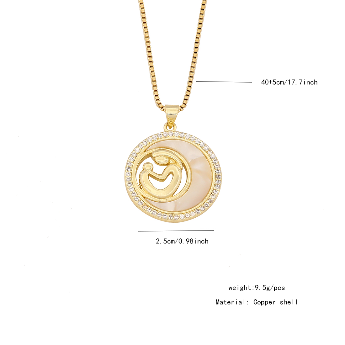 304 Stainless Steel Copper 18K Gold Plated Simple Style Classic Style Plating Heart Shape Zircon Pendant Necklace display picture 2