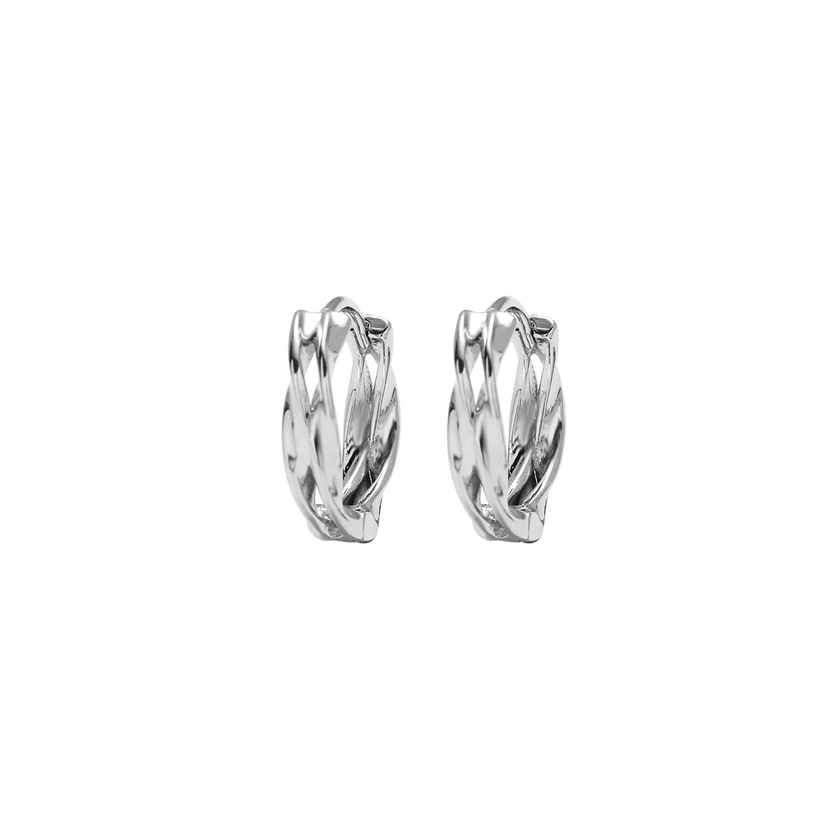 1 Pair Elegant Glam Luxurious U Shape Curve Waves Plating Copper White Gold Plated Earrings display picture 3