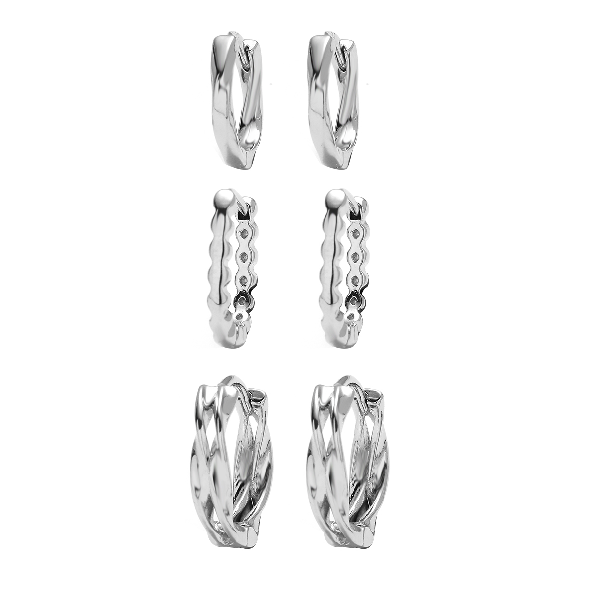 1 Pair Elegant Glam Luxurious U Shape Curve Waves Plating Copper White Gold Plated Earrings display picture 9