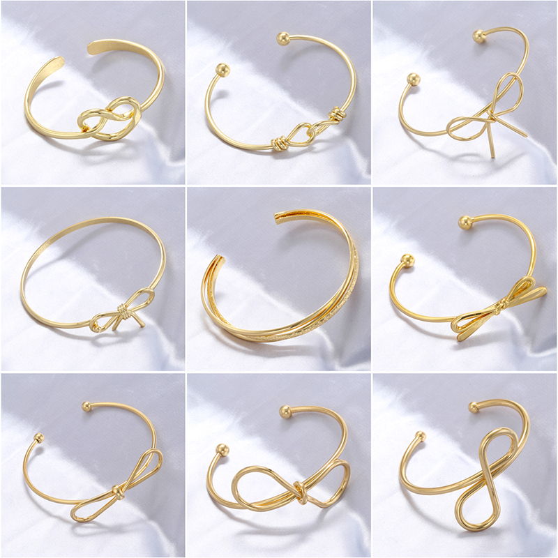 Copper Casual Elegant Simple Style Bow Knot Bangle display picture 4