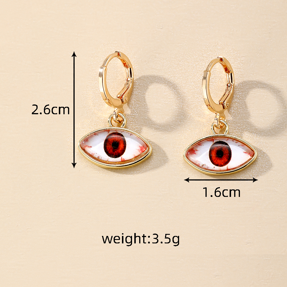1 Pair Vintage Style Simple Style Eye Plating Alloy Glass Silver Plated Drop Earrings display picture 8