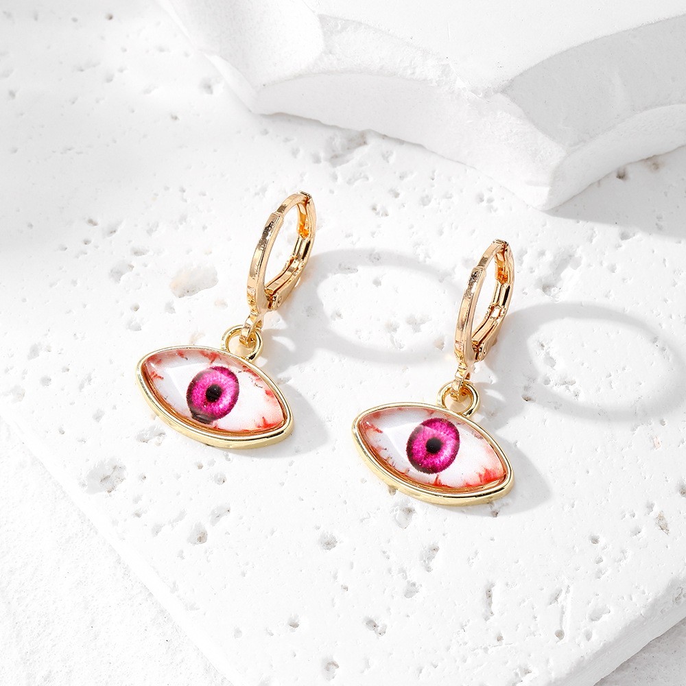 1 Pair Vintage Style Simple Style Eye Plating Alloy Glass Silver Plated Drop Earrings display picture 7