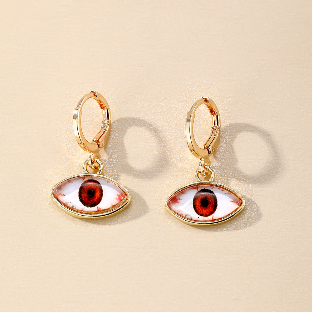 1 Pair Vintage Style Simple Style Eye Plating Alloy Glass Silver Plated Drop Earrings display picture 9