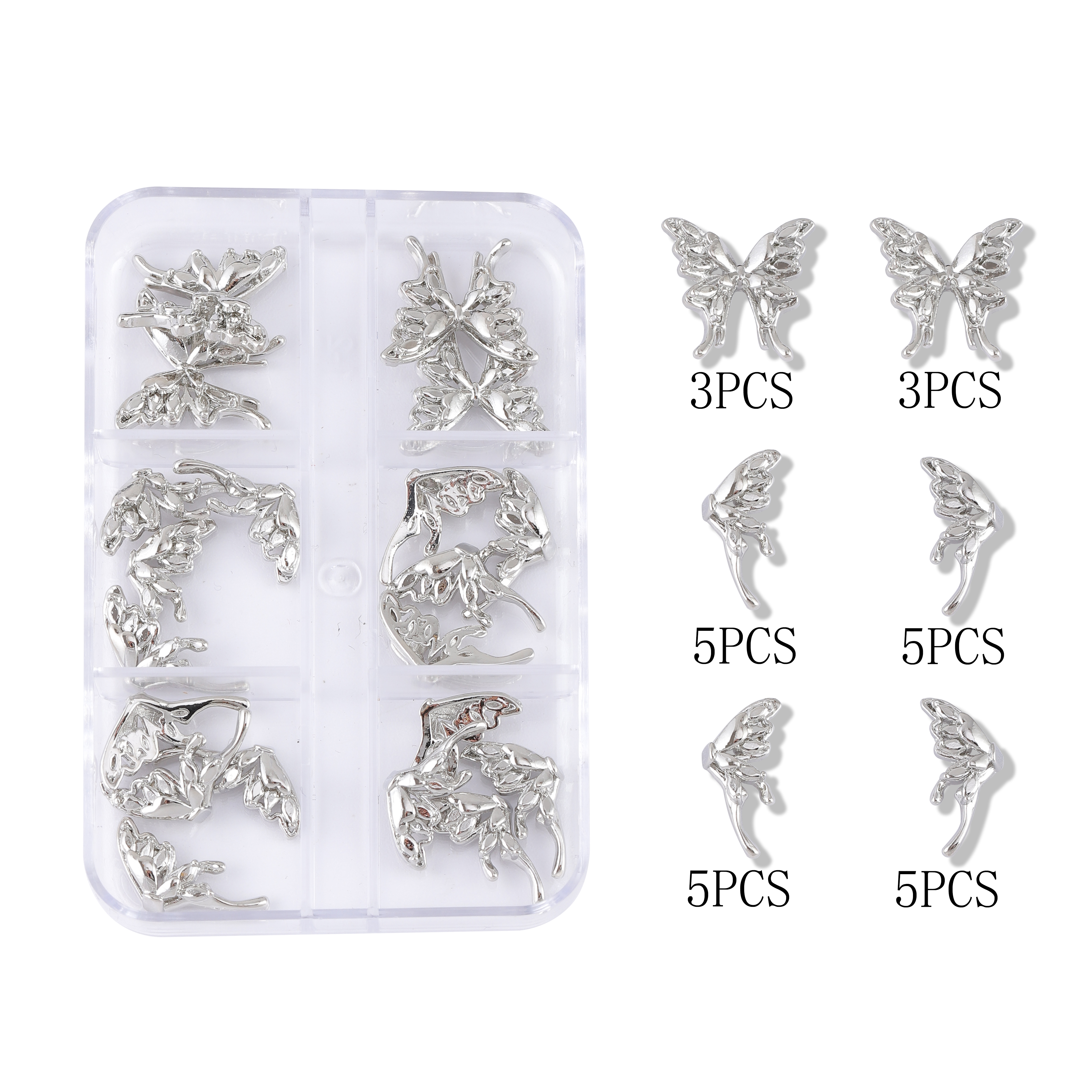 Fairy Style Butterfly Zinc Alloy Nail Decoration Accessories A Pack Of 26 display picture 1