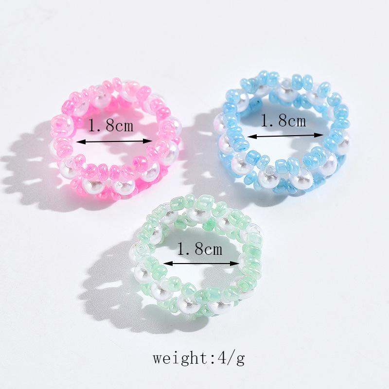 Wholesale Jewelry Simple Style Classic Style Geometric Beaded Beaded Rings display picture 2