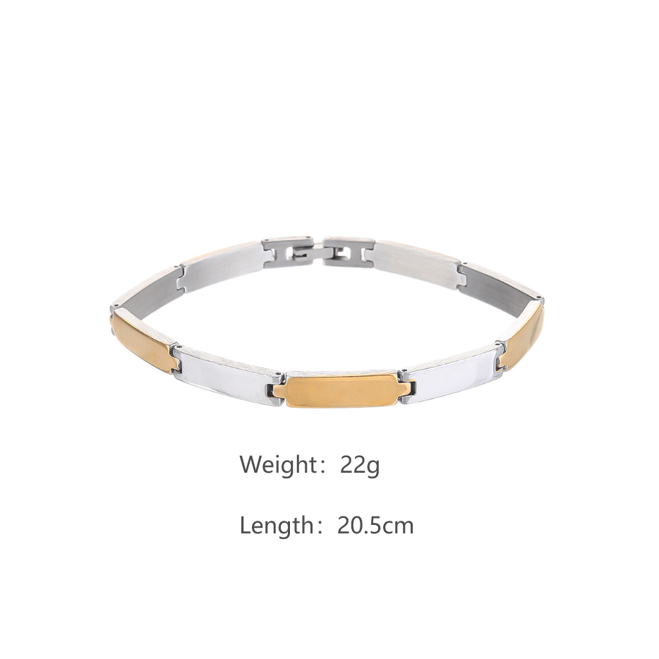 Hip-Hop Simple Style Color Block 304 Stainless Steel 18K Gold Plated Bracelets In Bulk display picture 5