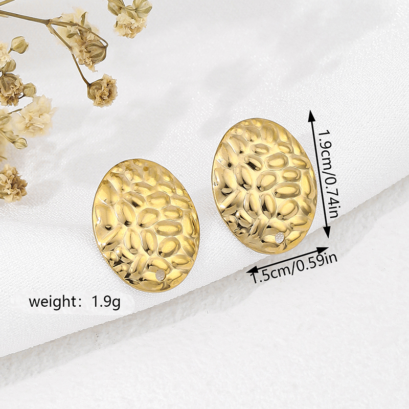 1 Pair Vacation Commute Geometric Round Asymmetrical Plating 304 Stainless Steel 18K Gold Plated Ear Studs display picture 3