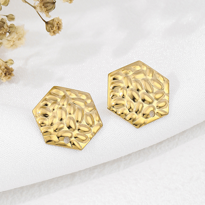 1 Pair Vacation Commute Geometric Round Asymmetrical Plating 304 Stainless Steel 18K Gold Plated Ear Studs display picture 6