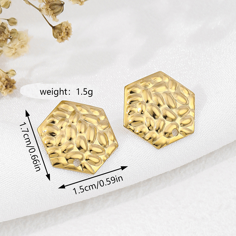 1 Pair Vacation Commute Geometric Round Asymmetrical Plating 304 Stainless Steel 18K Gold Plated Ear Studs display picture 4