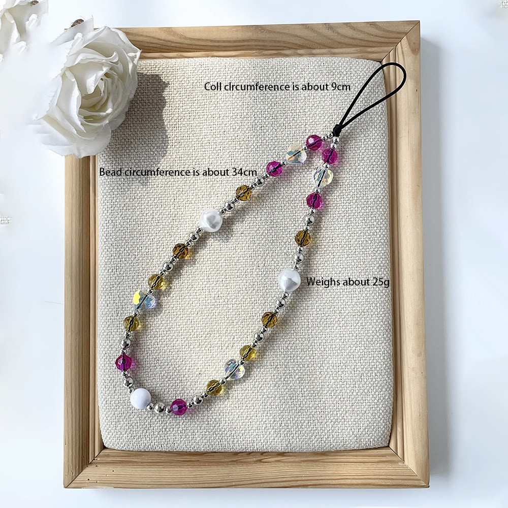 Elegant Sweet Color Block Arylic Artificial Crystal Beaded Handmade Keychain display picture 6